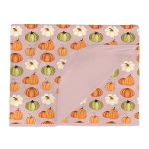 NEW KICKEE double layer throw blanket - 55x75 in baby rose pumpkin patch
